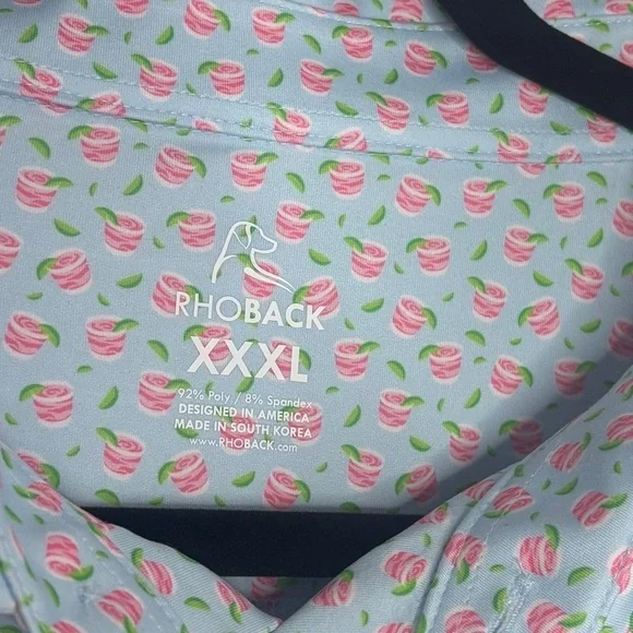 Men's Short Sleeve Performance Polo Pink Cocktail Drink Size XXXL Golf - Picture 8 of 8